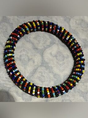 Multicolor Seed Bead Coil Bracelet